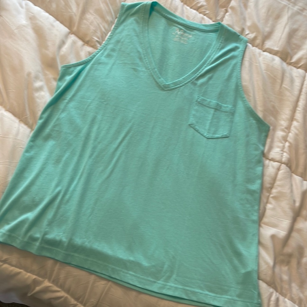 Turquoise V-neck Tank